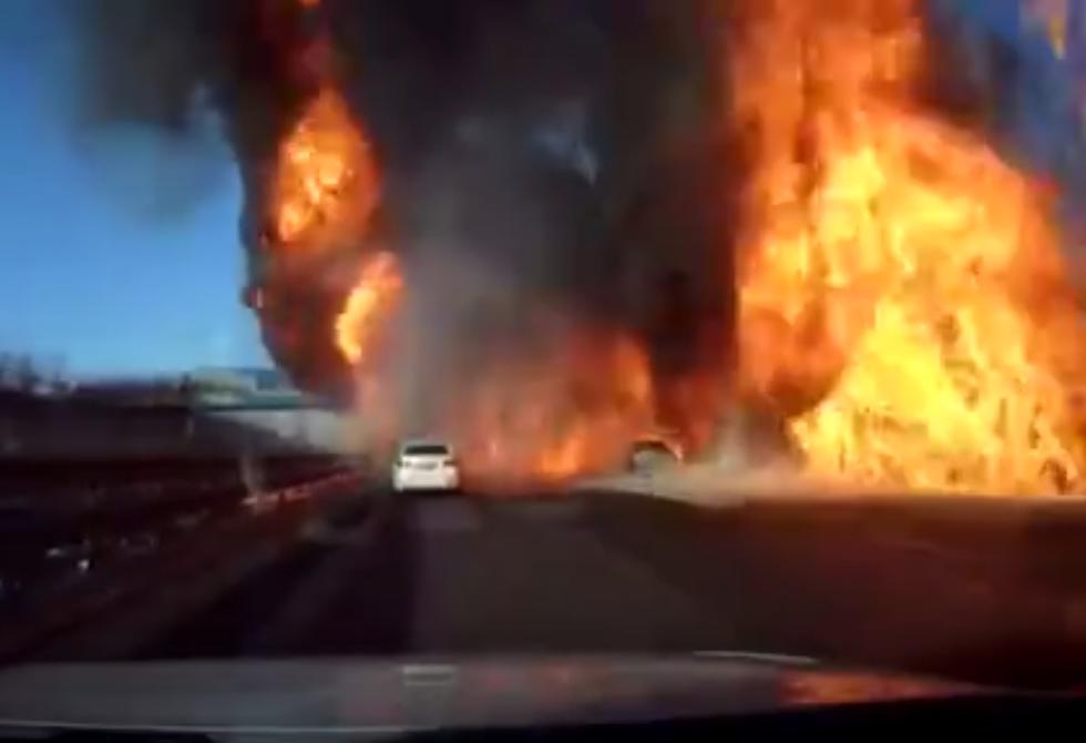 Pakao na autocesti: Iz cisterne curio tekući plin pa izbio požar