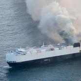 U.S. Coast Guard responds to vessel fire in the northern Pacific Ocean