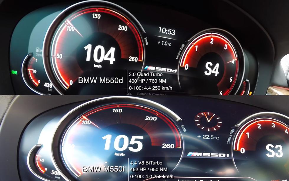 VIDEO: BMW M550d protiv M550i – koji je brži?