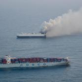 U.S. Coast Guard responds to vessel fire in the northern Pacific Ocean