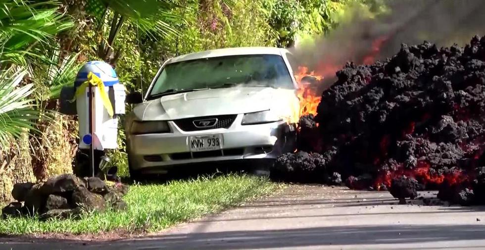 VIDEO: Lava na Havajima doslovno progutala Mustanga